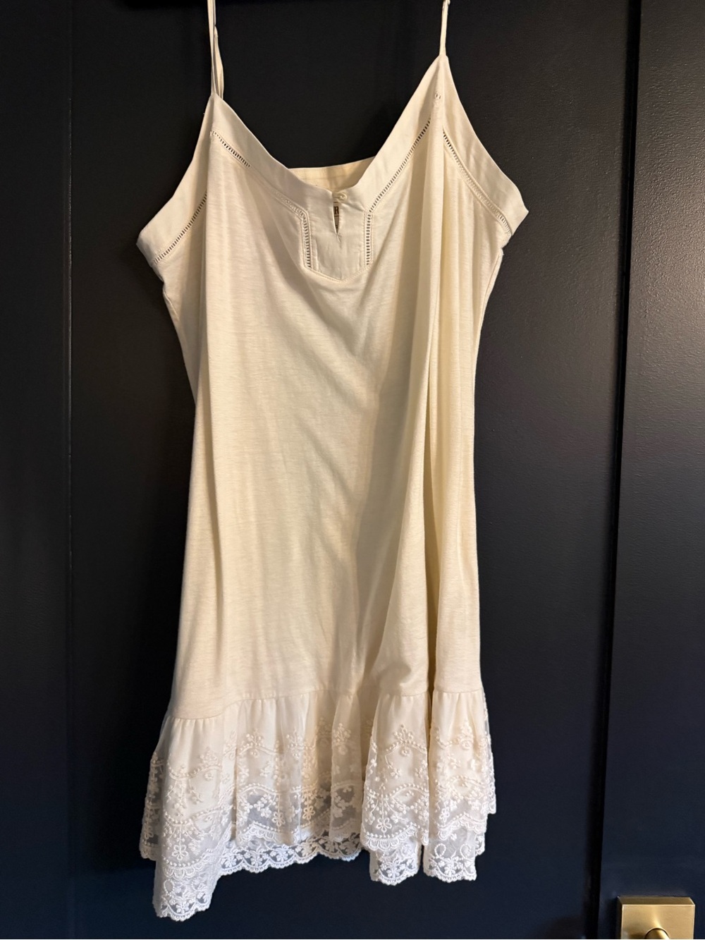 Decree Cream Lace-Trim Slip Camisole